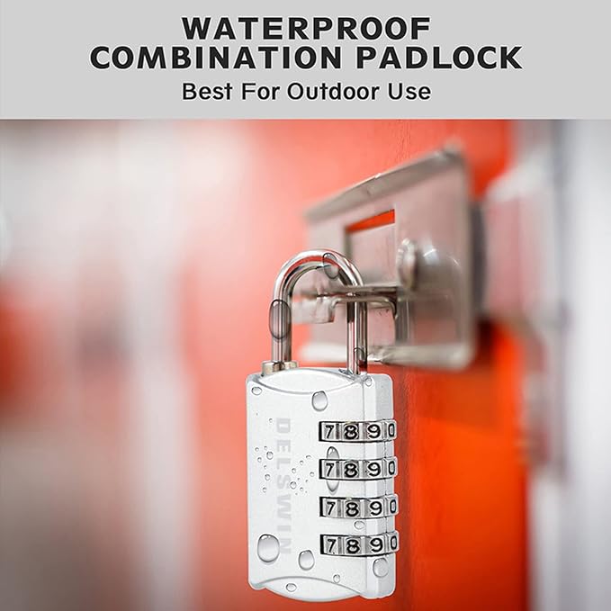 DELSWIN Small Combination Lock for Locker - 8Pack Resettable Luggage Locks for Backpack Suitcase - Gym Employee Locker Lock Combo Padlock