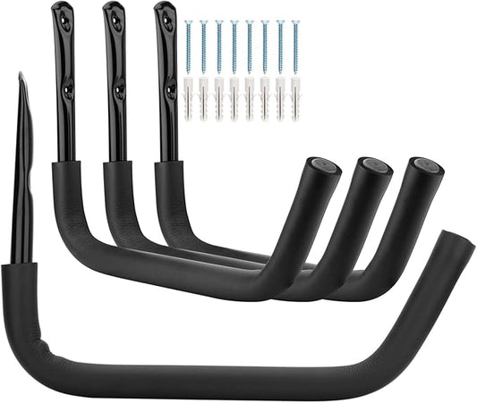 Kayak Storage Hook, Heavy Duty Steel Kayak Storage Rack, Wall Mount Garage Hanger for Ladder, Canoe, Surfboard, Paddle Board