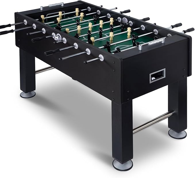 Large Size Foosball Table Adult Size, Full Size Soccer Game Table w/2 Balls, Leg Levelers & Heavy-Duty Legs, Durable Arcade Football Table for Game Room, Home, Office, Party