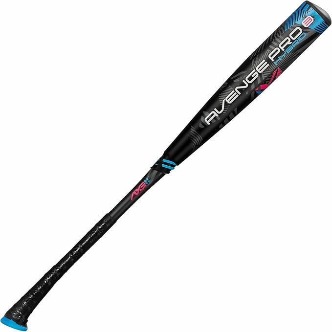 Axe | Avenge Pro 3 Hybrid | USA Baseball Bat | Drop -10/-8/-5 | 3-Piece Hybrid | 2 5/8" Barrel | Black/Blue/Pink