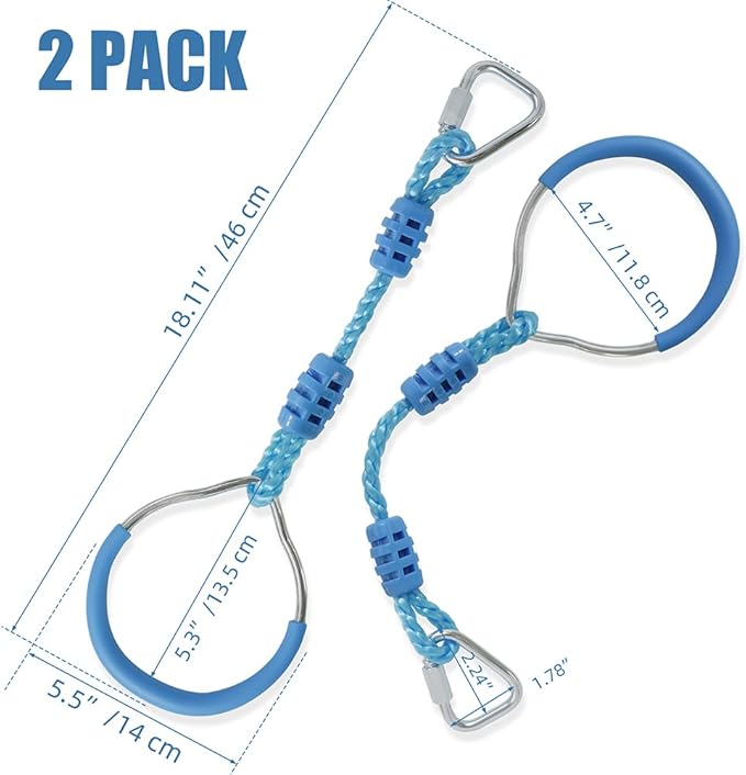 Ninja Ring Fitness Gymnastic Ring Climbing Bar Workout Outdoor Backyard Playground Training Equipment Play Set, Jungle Gym Fist Hanging Swing Monkey Bars Ninja Warrior Obstacle Course Trapeze Playsets