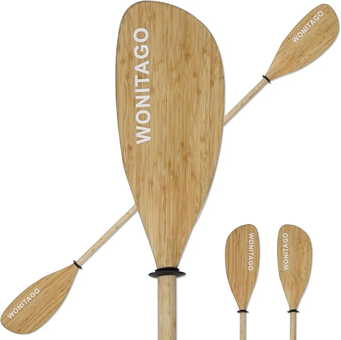 Full Carbon Fiber Kayak Paddle with Large Paddle Blade, 2-Piece, Floating Adjustable Kayak Paddles with Paddle Bag, 215-225 cm/85-89 Inches