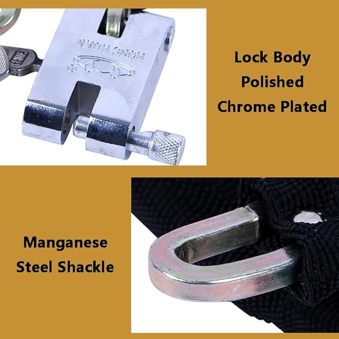 Bicycle Chain Lock Heavy Duty Safety Padlock, 39" Metal Chain Rope Square Head Chain Lock, Bicycle General Anti-Theft Lock, 26 * 80cm/(10" * 2.6 Ft)
