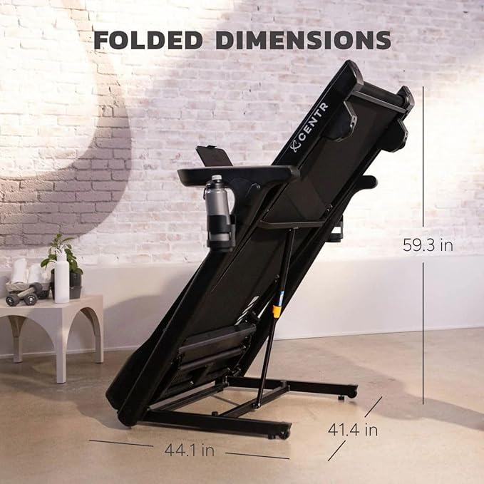 Centr RUNR Foldable Treadmill - Compact Home Design, 3.0 HP Motor, Cloud Cushion & Natural Stride Tech, Bluetooth Heart Rate, 10 mph Speed, 12% Incline, 300 lb Capacity