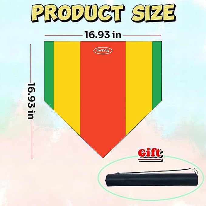 Baseball Home Plate - 17" Tri-Color Blended Rubber Mat for Pitching & Hitting Practice,Softball Training | 0.6lbs Lightweight,Portable Design with Carry Bag,All-Weather Baseball Bases