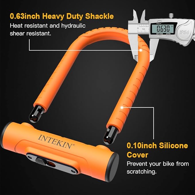 Bike U Lock Heavy Duty Bike Lock Bicycle Lock, 16mm U Lock and 3ft / 5ft / 6ft Length Security Cable with Sturdy Mounting Bracket for Bicycle, Motorcycle and More