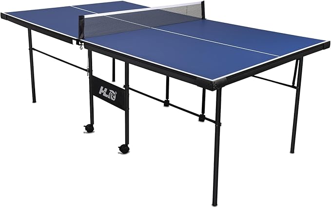 7FT Professional Indoor Outdoor Ping Pong Table Foldable with Quick Assembly- All Weather Aluminum Composite Surface,Portable Table Tennis Table Game with Net, 2 Table Tennis Paddles and 2 Balls