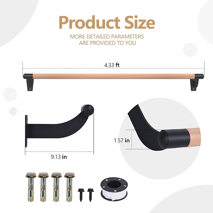 4FT Ballet Barre Wall Mount, Ballet Barre for Home, Ballet Barre, Freestanding Ballet Barre for Home Adult, Ballet Bar for Home Workout Dance Equipment