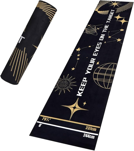 Professional Darts Mat with Oche Line System & Throw Lines – Premium Dart Mat for Floor Steeldart & Soft Darts | 260x60 cm | with Throwing Line - Ideal as a Gift