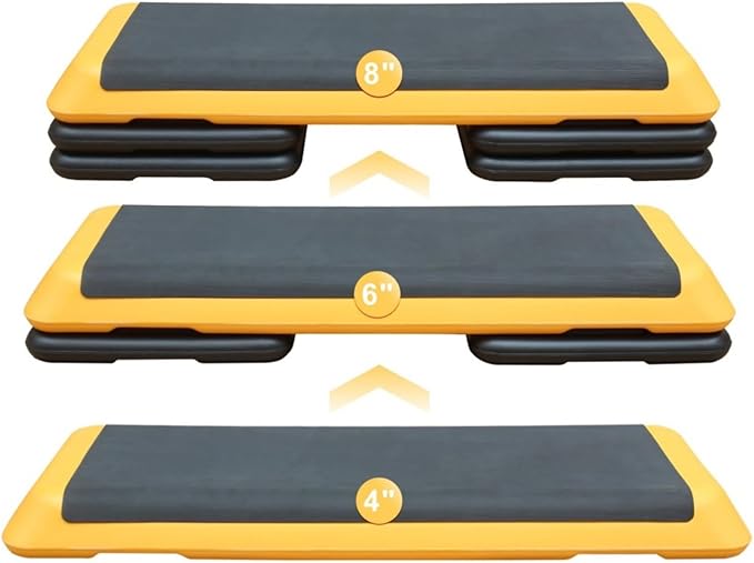 Modern Design Adjustable Aerobic Step Workout Step with 4 Risers Fitness & Exercise Platform Trainer for Home Gym