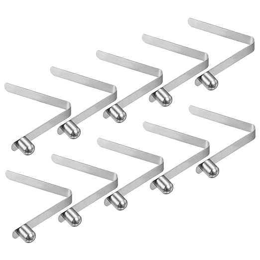 PATIKIL 8x6.5mm Kayak Paddle Snaps, 10 Pack Tent Pole Clips Steel V Shaped Single Pin Push Button Spring Clips Lock Tube Pole Clips for Camping Awning