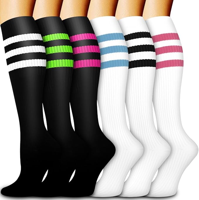 6 Pack Copper Compression Socks for Women and Men Circulation-Best Support for Medical, Running,Nursing,Athletic