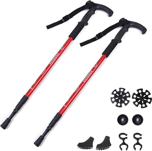 ThreeH Walking Sticks Lightweight Trekking Poles T Anti-Slip Handle Design Adjustable Walking Cane for Travel Hiking Climbing Senior Men Women