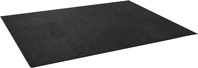 VEVOR 0.56 Inch Thick Gym Floor Mats, Rubber Top with EVA Foam, 25" x 25" Gym Flooring Workout Mats, Interlocking Puzzle Gym Mats for Gym, Home, Garage