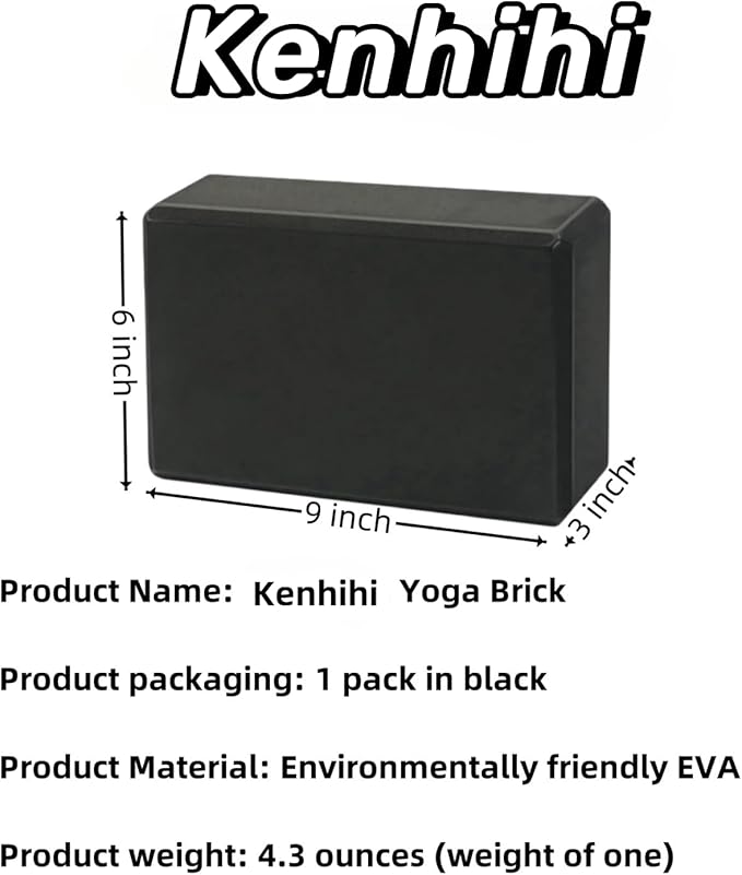 Yoga Block - Unsupported Latex Eva foam - Soft non slip surface with bevel for yoga, pilates, meditation - Yoga accessories for stability, balance and deep stretching