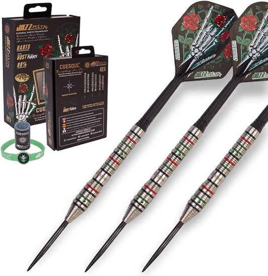 CUESOUL Jazz-Metal 21g/23g/25g 90% Tungsten Steel Tip Dart Set with Integrated Dart Shafts and Dart Flights