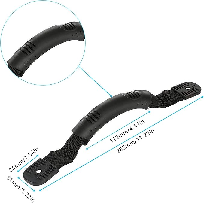 4PCS Kayak Carry Handles, Sturdy Canoe Boat Handle with Screws for Ocean Kayak Emotion Kayaks Luggage Outdoor Sport Canoe Handle Kayak Parts Black