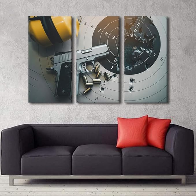 3 Panels Canvas Wall Art for Living Room Goal Achievement Concept Large Wall Art Hits the Bullseye Modern Artwork Target Contemporary Decor On Canvas for Bedroom Office Ready to Hang, 40"Wx60"H