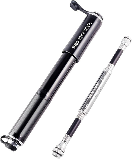 Pro Bike Tool Mini Bike Pump - Compact and Portable Bicycle Tire Pump for Fast Inflation - Compatible with Presta and Schrader Valves - Lightweight and Durable Design - Essential Bicycle Accessories