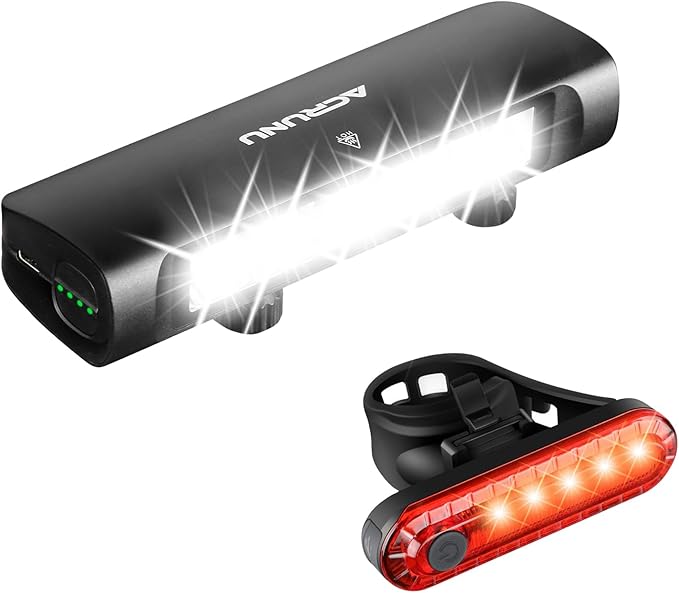 Bike Headlight and Tail Light Set - 3400 Lumens Super Bright USB-C Rechargeable Bicycle Lights, IP67 Waterproof 8000mAh Power Bank, 9+3 Modes, Tool-Free Mount for E-Bikes/Motorcycles