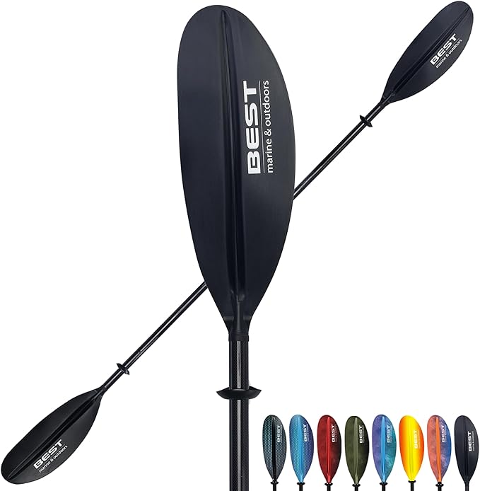 Best Marine and Outdoors Kayak Paddle, Carbon Fiber Shaft & Fiberglass Reinforced Polypropylene Blades, 220cm, 234cm, 250cm, Lightweight Kayak Paddles for Adults