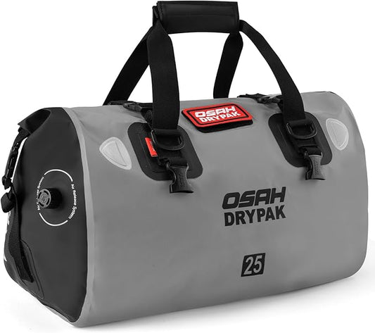 Waterproof Duffel Bag - Motorcycle Dry Bag Tail Bag with Large Storage Space, Waterproof Luggage Duffle Bags with Outer Mesh Zipper Pocket for Camping, Kayaking, Fishing & Traveling