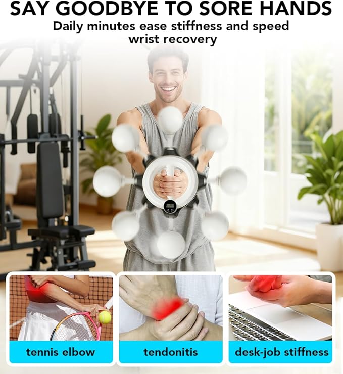 Arm Workout Equipment, Shoulder Reliever for Women Chest and Shoulder Exercise Equipment for Men 360° Hand-Cran Forearm Fitness Trainer with Timing and Counting Functions for Home Gym