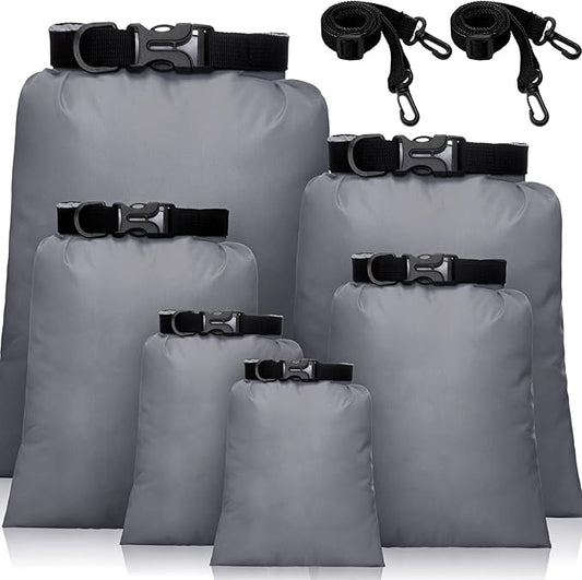 Shappy Waterproof Dry Bag Set 6 Sizes Lightweight Sacks and Long Adjustable Shoulder Strap Outdoor Water Proof Keep Gear Dry Bag Stuff Sacks for Backpacking, Boating, Hiking, Camping