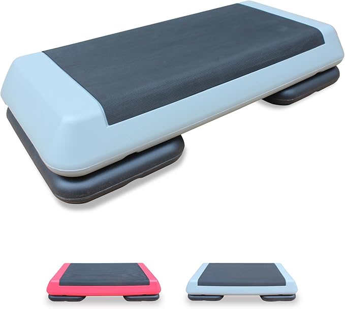 Aerobic Step Platform 30" × 14" Height Adjustable Workout Step for Fitness Strength Training with Risers Exercise Platform for Home Gym
