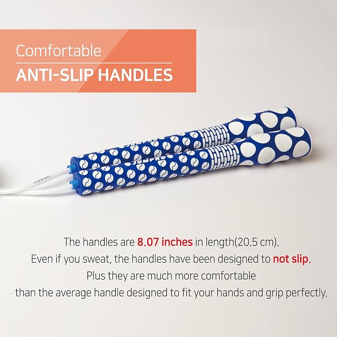 Skipping Jump Rope for Fitness Workout - Light Weight, Adjustable, Tangle Free, Excellent line control for Cardio Boxing, CrossFit, Training Exercise All Ages and Gender ( Special Luxury, KA-220, Made in Korea)