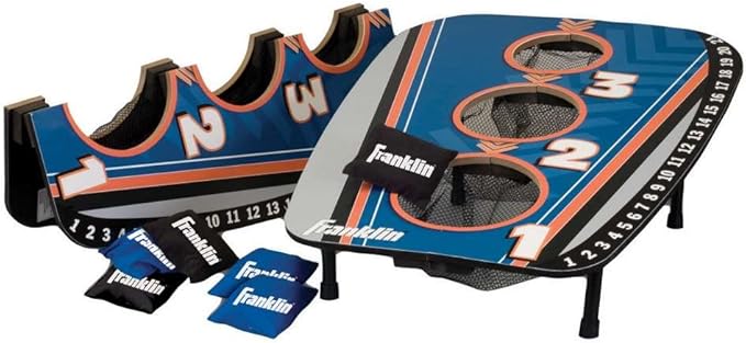 Franklin Sports Bean Bag Toss Yard Game – 3 Hole Cornhole Board Set – with 6 Bean Bags