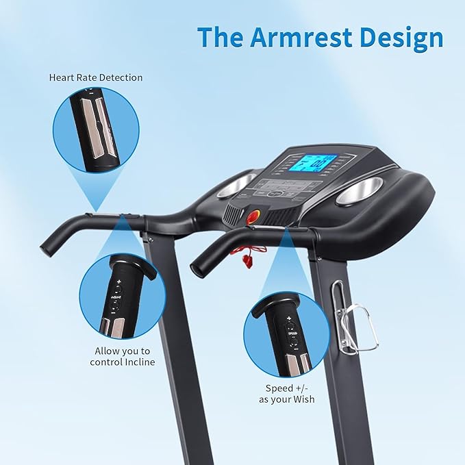 Treadmill with 0-12% Auto Incline Treadmills for Home Folding Treadmill with Incline 15 Pre-Set Training Programs Large LCD Display Running Machine Walking Jogging Running for Office Workout