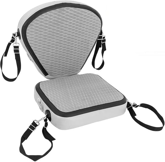 LYNICESHOP Kayak Seats Portable Thicken Seat Cushion for Kayak Padded Kayak Seat w/Back Support Adjustable Strap, for Kayak, Canoe, and Boat (Gray)