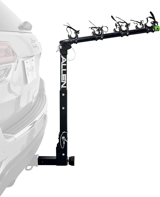 Allen Sports Deluxe Locking Quick Release 4-Bike Carrier for 2 Inch Hitch, Model ZN542Q, Green/Black