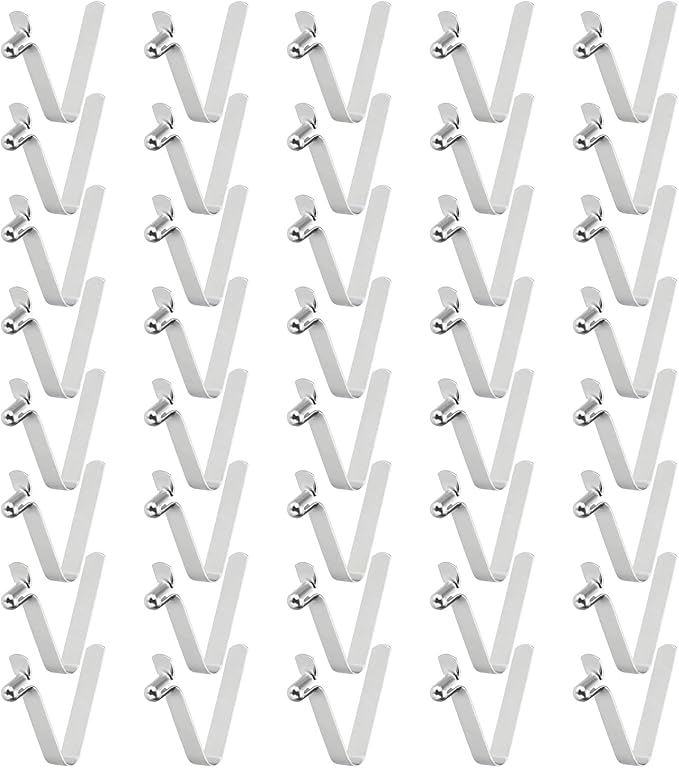 HARFINGTON Single Button Kayak Paddle Snap Spring Clip Spring Steel V-Shaped Hollow Lift Telescopic Locking Tube Pole Clips for Tent Camping