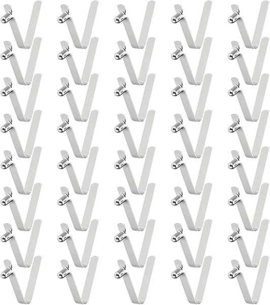 HARFINGTON Single Button Kayak Paddle Snap Spring Clip Spring Steel V-Shaped Hollow Lift Telescopic Locking Tube Pole Clips for Tent Camping