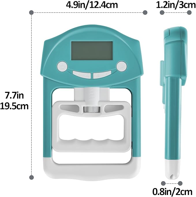 Grip Strength Tester, Hand Grip Dynamometer, Electronic Hand Grip Strength Tester Grip Strengthener Hand Exerciser Meter Digital Hand Grip Training Gauge 220 Lbs / 99 Kgs for Sports, School, Office and Home Use
