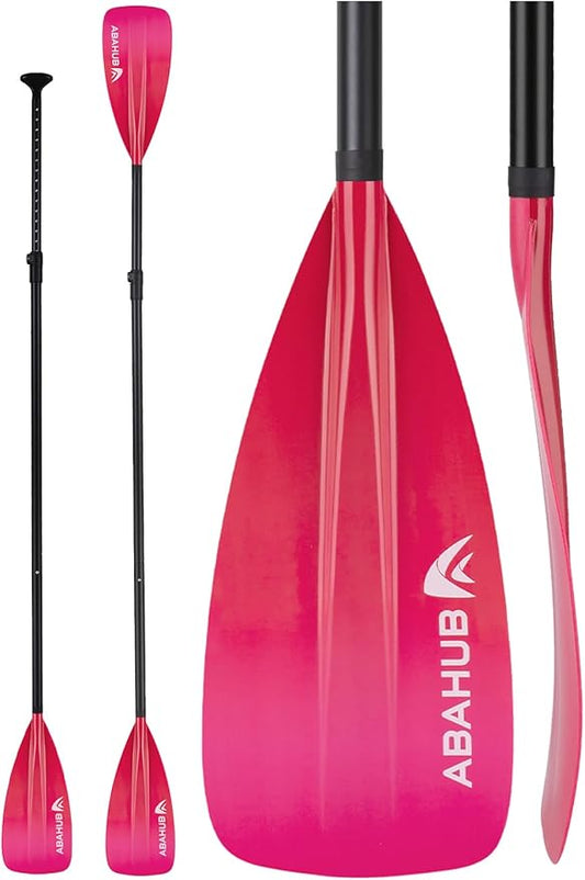 Abahub SUP Paddle - 3 Piece Adjustable Paddles - Lightweight Stand-up Paddle Oars for Paddleboard, Adjustable Aluminum Alloy Shaft 68" - 84", Black/Blue/Green/Orange/Red/Yellow Plastic Nylon Blade