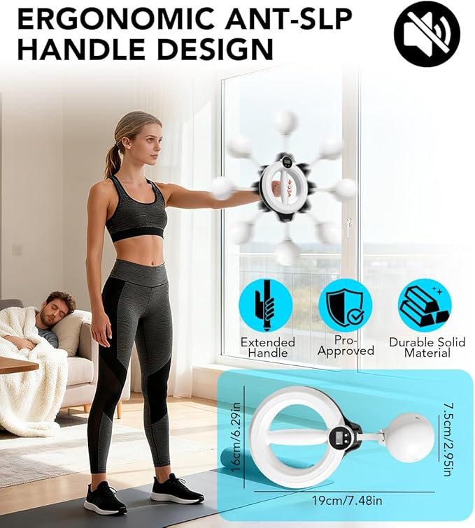 Arm Workout Equipment, Shoulder Reliever for Women Chest and Shoulder Exercise Equipment for Men 360° Hand-Cran Forearm Fitness Trainer with Timing and Counting Functions for Home Gym