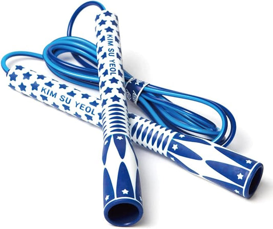 Skipping Jump Rope for Fitness Workout - Light Weight, Adjustable, Tangle Free, Excellent line control for Cardio Boxing, CrossFit, Training Exercise All Ages and Gender ( Special Luxury, KA-220, Made in Korea)