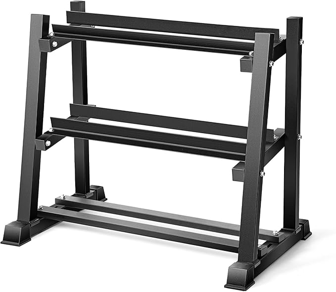 Dumbbell Rack, Bongkim Dumbbell Set with Rack Stand, Dumbbells Weights Rack for Home Gym, Weight Rack for Dumbbells, Kettlebells, and Weight Plates 1100LBS