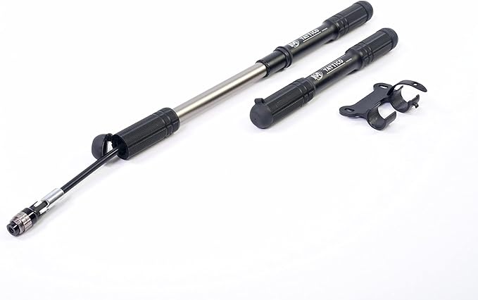 SILCA Tattico Mini Portable Pump for Bicycles with Integrated Hose, Chuck and Water Bottle Cage Mount