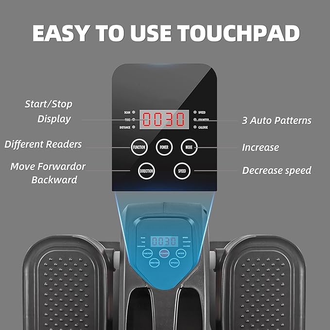 ESL Under Desk Elliptical - Portable Leg Exerciser for Seniors, Compact Seated Elliptical with Remote Control, LCD Display Electric Elliptical Trainers
