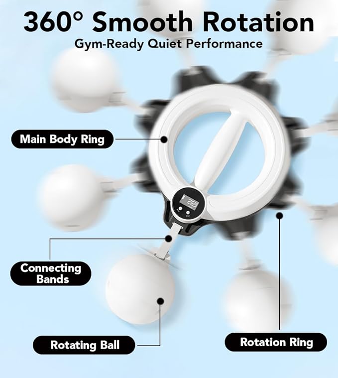 Arm Workout Equipment, Shoulder Reliever for Women Chest and Shoulder Exercise Equipment for Men 360° Hand-Cran Forearm Fitness Trainer with Timing and Counting Functions for Home Gym