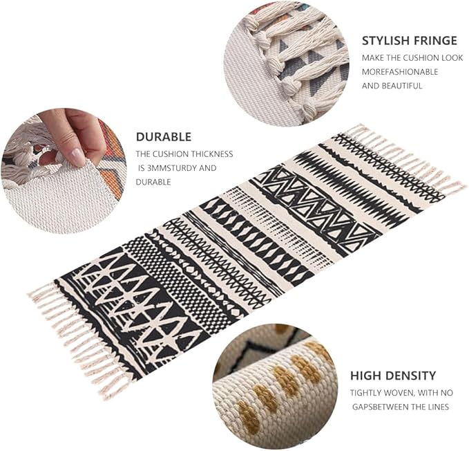 nuveti Cotton Yoga Mat - Absorbent, Grippy Tight Weave, Ashtanga & Hot Yoga Rug, Helps with Slippery Hands & Feet