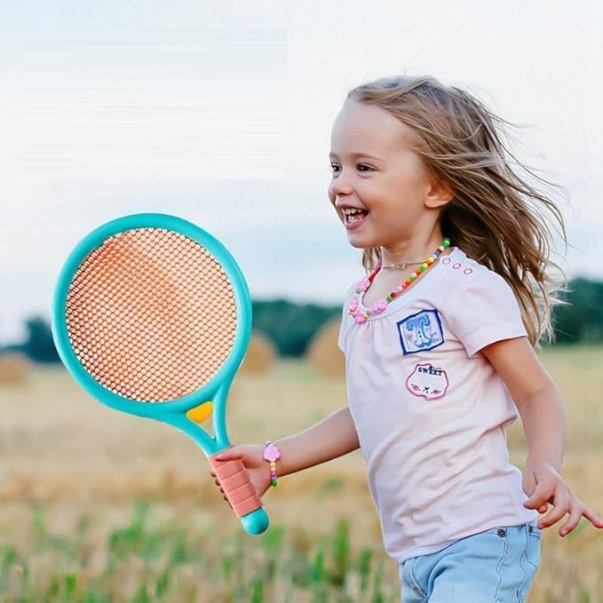 Racket Tennis for Children Outdoor Sports Badminton Racket Kindergarten Toy Set for 3-12years Old Badminton Sets for Backyards Baby Tennis Racket Parent Child Outdoor Game Toys Portable Badminton Set