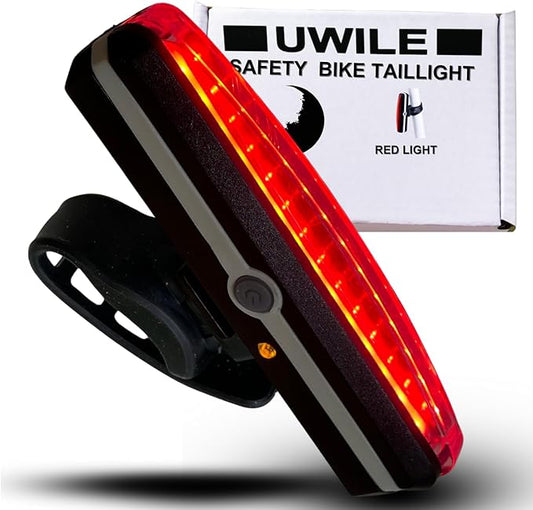Ultra Bright Bike Taillight for Road Safety. Red Rechargeable Led Rear Light for seatpost Handlebar and Helmet. Day and Night Riding. Flex mounting Bicycle Road MTB eBike Scooter