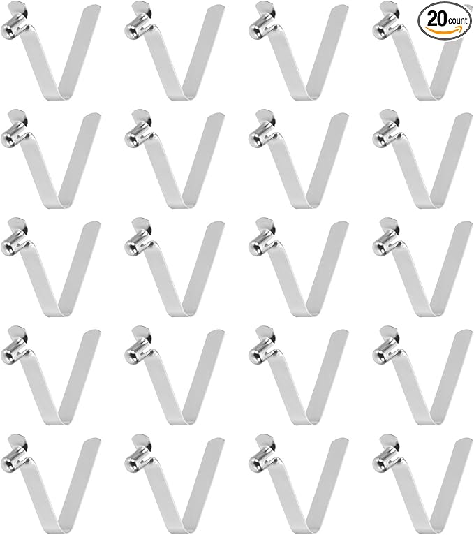 HARFINGTON Single Button Kayak Paddle Snap Spring Clip Spring Steel V-Shaped Hollow Lift Telescopic Locking Tube Pole Clips for Tent Umbrella Camping