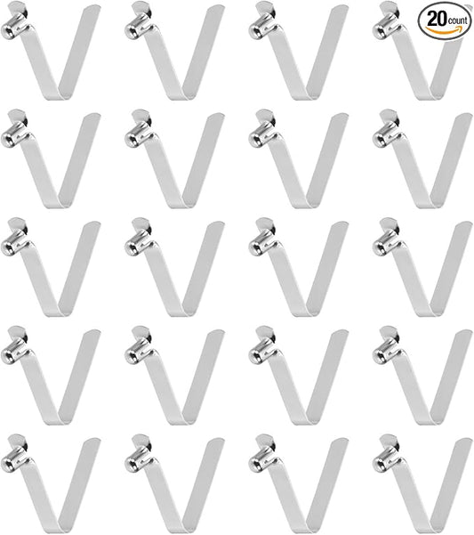 HARFINGTON Single Button Kayak Paddle Snap Spring Clip Spring Steel V-Shaped Hollow Lift Telescopic Locking Tube Pole Clips for Tent Umbrella Camping