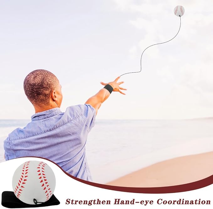 Wrist Return Ball, 2.36inches Rubber Rebound Ball with Strap for Wrist Exercise Play